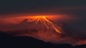 Обои Вулкан, извержение вулкана, лава на рабочий стол
