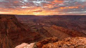 Обои красивое фото Grand Canyon, скалы, горизонт, закат на рабочий стол