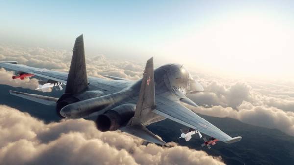боевой самолет, авиация, полет выше облаков обои для рабочего стола