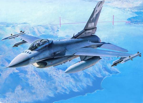 самолет ВВС США истребитель F-16 обои для рабочего стола