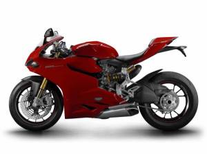 Обои Ducati 1199 Panigale красный мотоцикл белый фон на рабочий стол