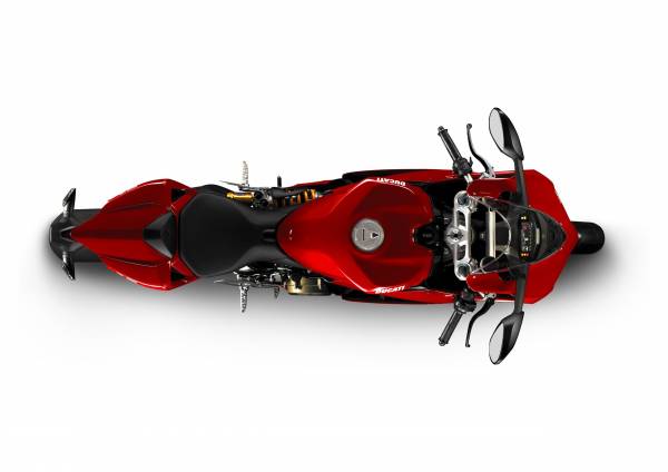 красный Ducati 1199 Panigale вид сверху белый фон обои для рабочего стола