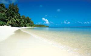 Обои райский уголок на планете пляж океан пальмы на рабочий стол