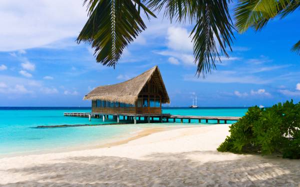 бунгало на Багамских островах обои для рабочего стола