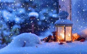 Обои новогодние настроение, зима снег сугробы, фонарик на рабочий стол