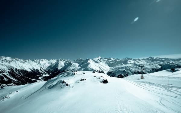 зимний пейзаж, горы, снег, небо, на вершине мира обои для рабочего стола