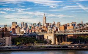 Обои Бруклинский мост Нью-Йорк Манхэттен на рабочий стол