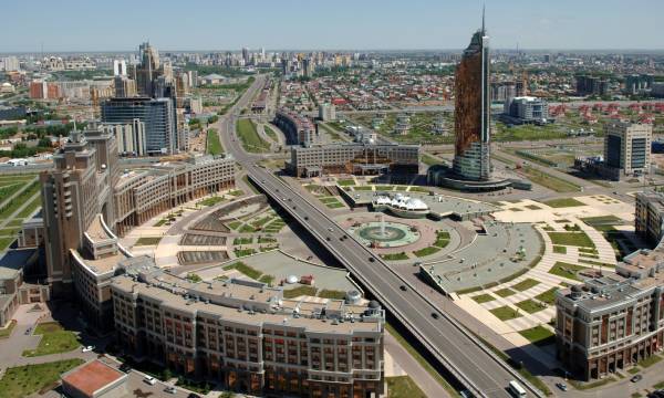 центр, вид на город Астана, столица, Казахстан обои для рабочего стола