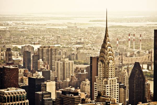 Панорама, New York, США, Манхэттен, город обои для рабочего стола