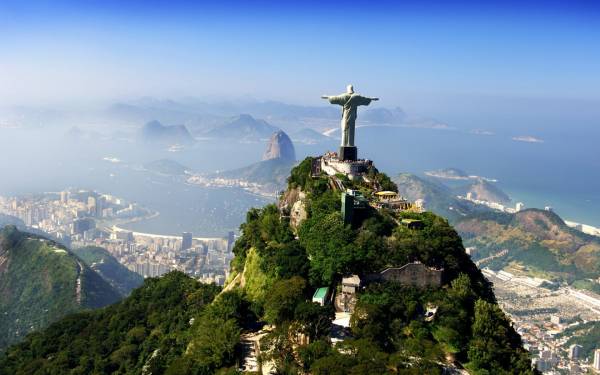 статуя Христа Спасителя в Рио-де-Жанейро обои для рабочего стола