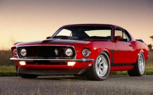 Обои красный Ford Mustang Boss 302. машина Muscle Car на рабочий стол