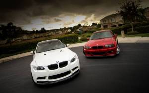 Обои авто BMW M3 кузов e46 e92 красный белый на рабочий стол