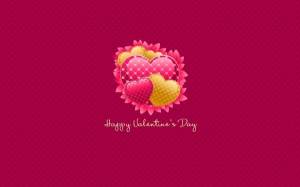 Обои разноцветные сердечки в листьях день Св. Валентина на рабочий стол