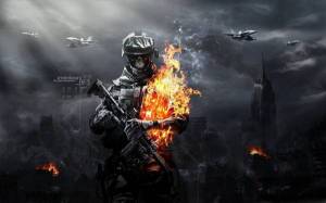Обои солдат зомби в огне из игры Battlefield 3 на рабочий стол