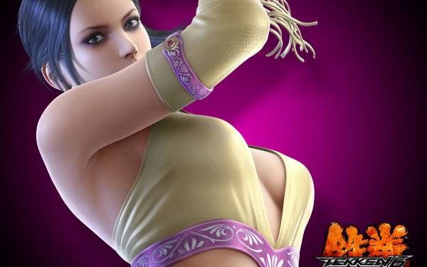 девушка Zafina боец Tekken взгляд из-за руки обои для рабочего стола