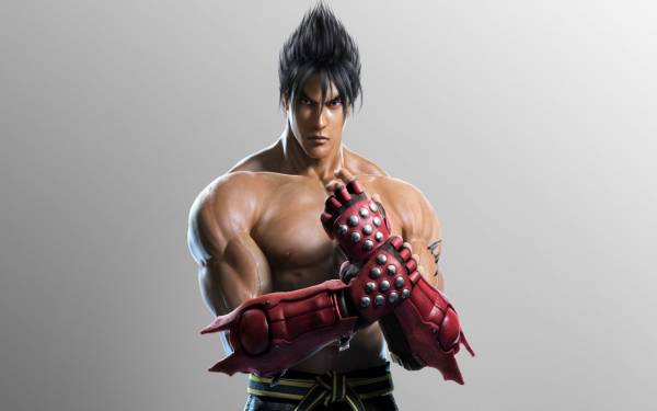 накачанный Jin Kazama в перчатках из игры Tekken обои для рабочего стола