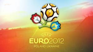 Обои Логотип EURO 2012 на фоне Украины на рабочий стол