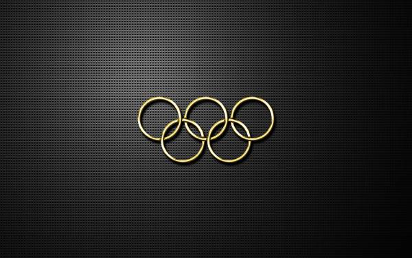 золотые олимпийские кольца на черном фоне обои для рабочего стола