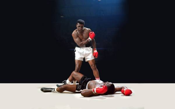 боксер Мохаммед Али отправил противника в нокаут обои для рабочего стола
