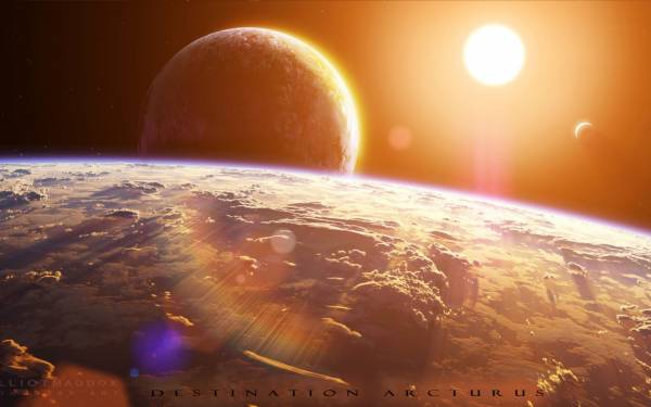 поверхность планеты Земля, космос, солнце обои для рабочего стола