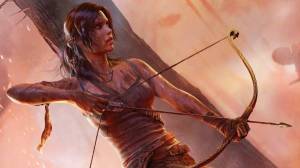 Обои Tomb Raider Lara Croft девушка с луком на рабочий стол