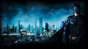 Обои Бэтмен Batman темный рыцарь на фоне города на рабочий стол