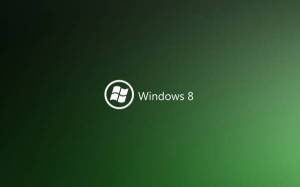 Обои логотип значок Windows 8 на темно зеленом фоне на рабочий стол