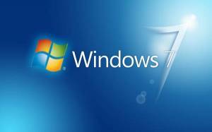 Обои логотип Microsoft Win7 на синем фоне на рабочий стол