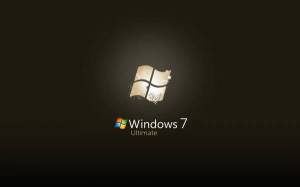 Обои для windows 7, темный фон, логотип на рабочий стол