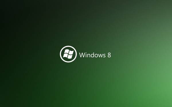 логотип значок Windows 8 на темно зеленом фоне обои для рабочего стола