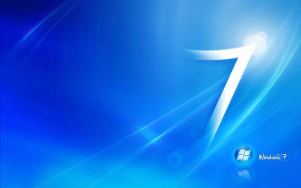 классический логотипе Windows 7 голубой фон обои для рабочего стола