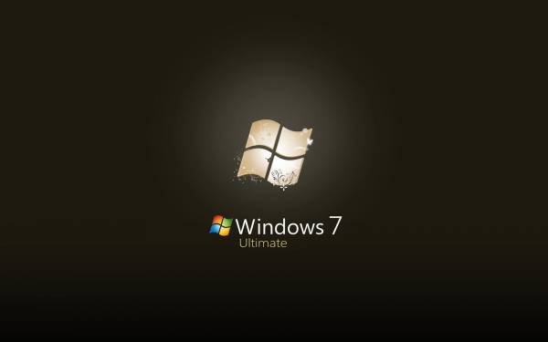 для windows 7, темный фон, логотип обои для рабочего стола