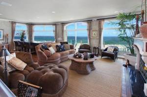 Обои гостиная с видом на океан, интерьер, дизайн на рабочий стол