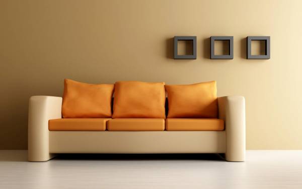 стильный диван, полки, минимализм, комната обои для рабочего стола
