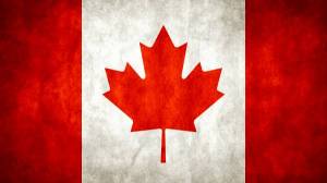 Обои потертый кленовый лист флаг Канады на рабочий стол
