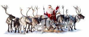 Обои Дед Мороз, Santa Claus, олени, сани, новый год на рабочий стол