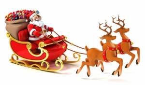 Обои Деда Мороза с подарками на санях везут олени на рабочий стол