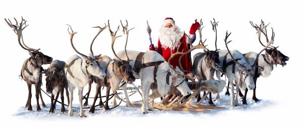Дед Мороз, Santa Claus, олени, сани, новый год обои для рабочего стола