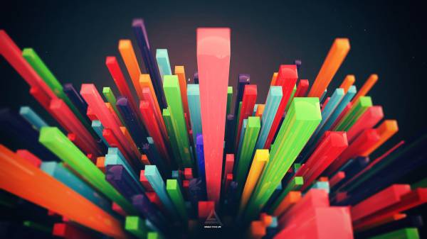 разноцветный 3D абстракция, яркие прямоугольники обои для рабочего стола